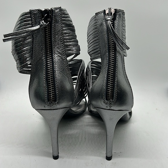 LK Bennet Black Ribbon NWT “Arianna” Silver Stiletto Heel Shoes *Sz 37/US 6*🔥🔥 - Picture 5 of 10